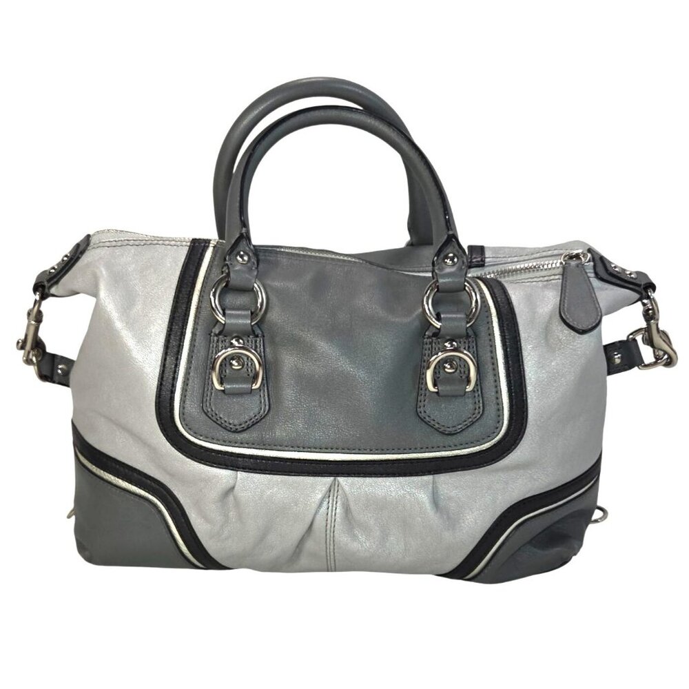 Coach 2012 Ashley Spectator 2-Way Gray Leather Satchel Bag Purse F17455 - Picture 7 of 16